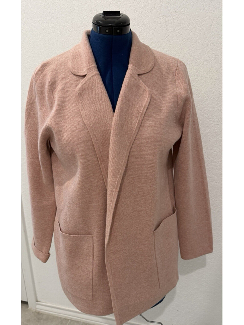 J. Crew Pink Sweater Coatigan Open Front Lapel Cardigan Jacket Pockets Women S